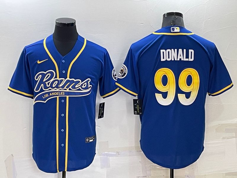 Men Los Angeles Rams 99 Donald Blue 2022 Nike Co branded NFL Jersey